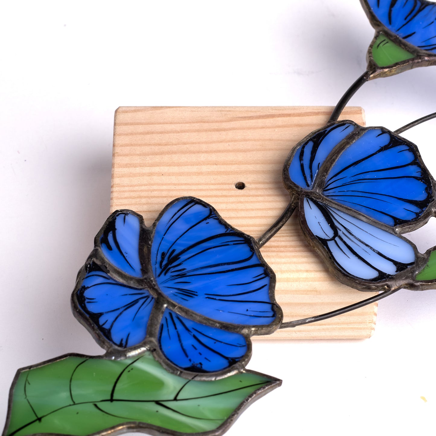 Blue Chicory Flower Stained Glass Tabletop