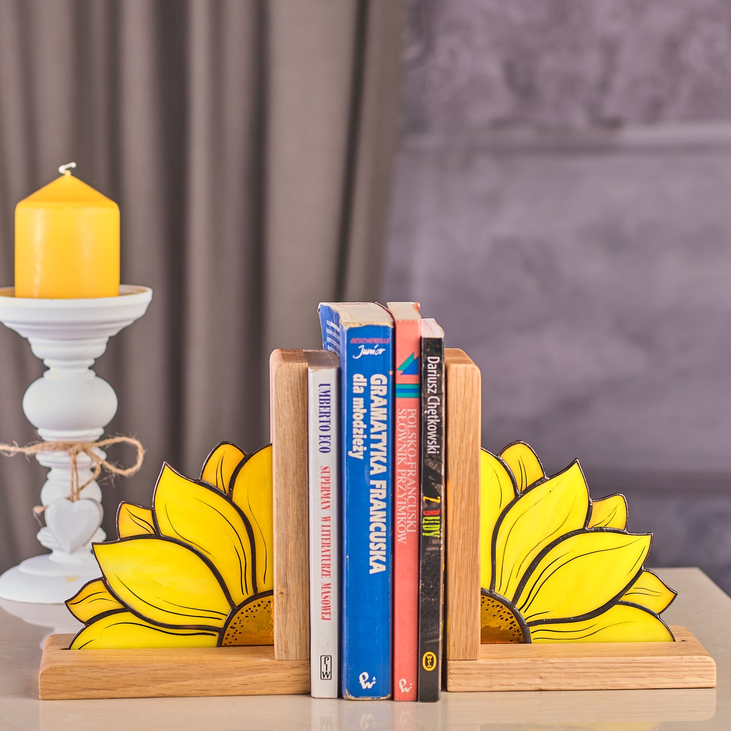 Sunflower Bookend Stained Glass