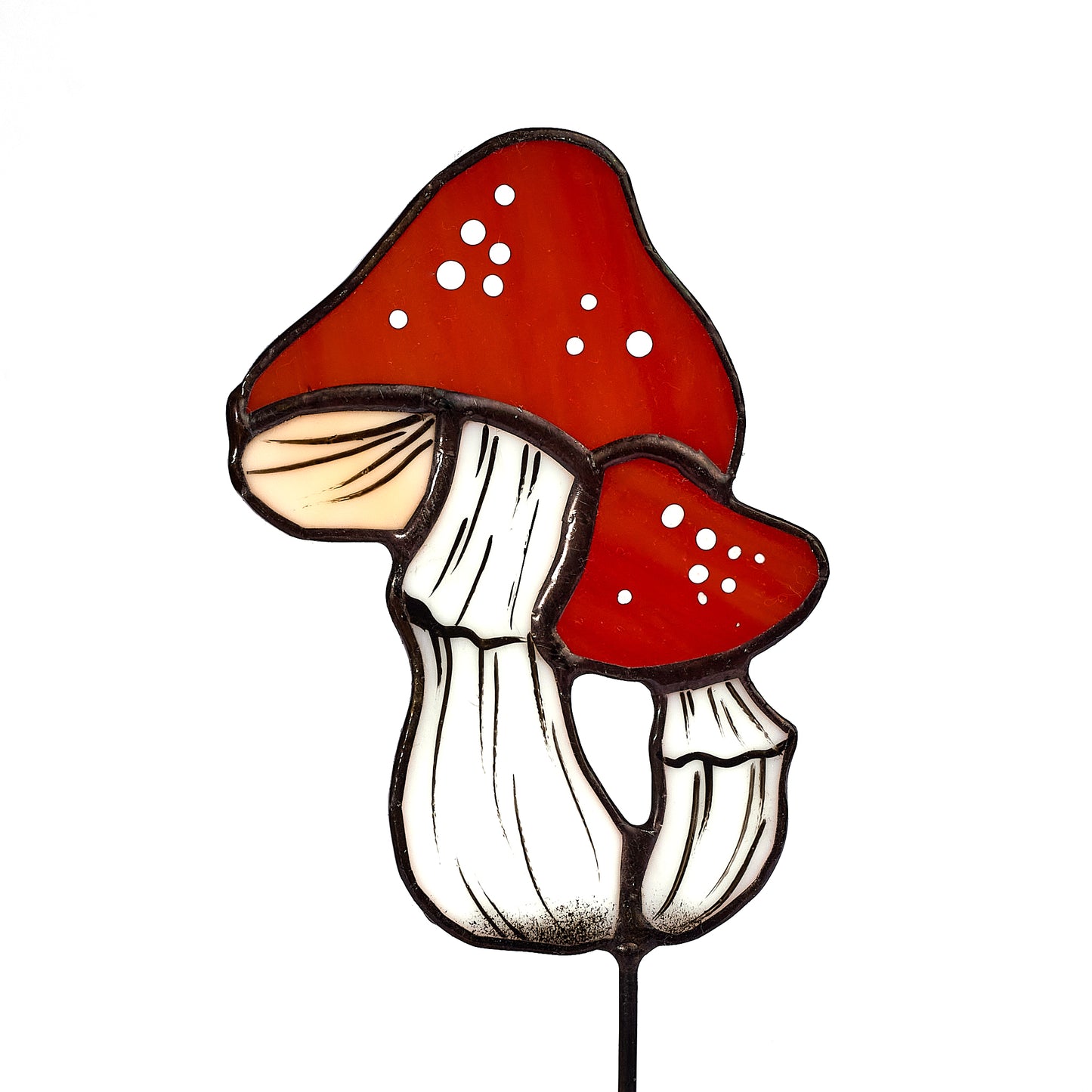 Fly Agaric Mushroom Stained Glass Plant Pot Stake