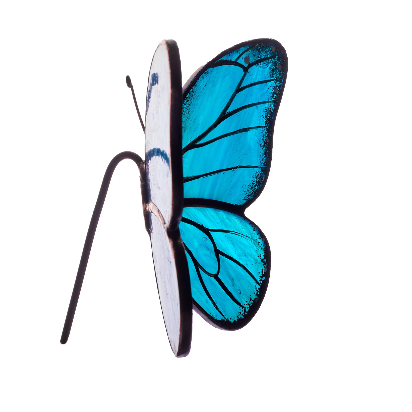 Blue Stained Glass Butterfly Pot Hanger