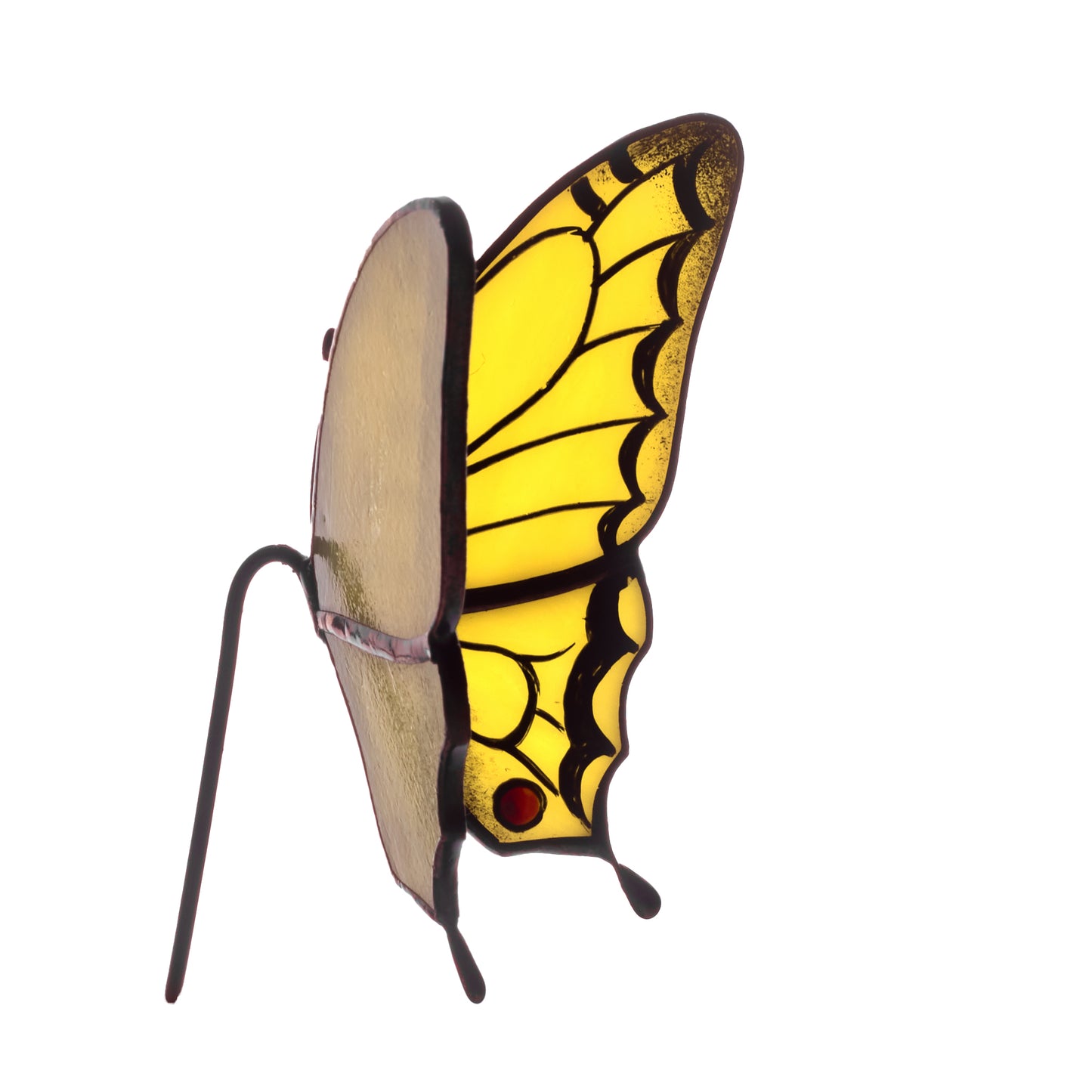 Yellow Butterfly Stained Glass Plant Pot Hugger
