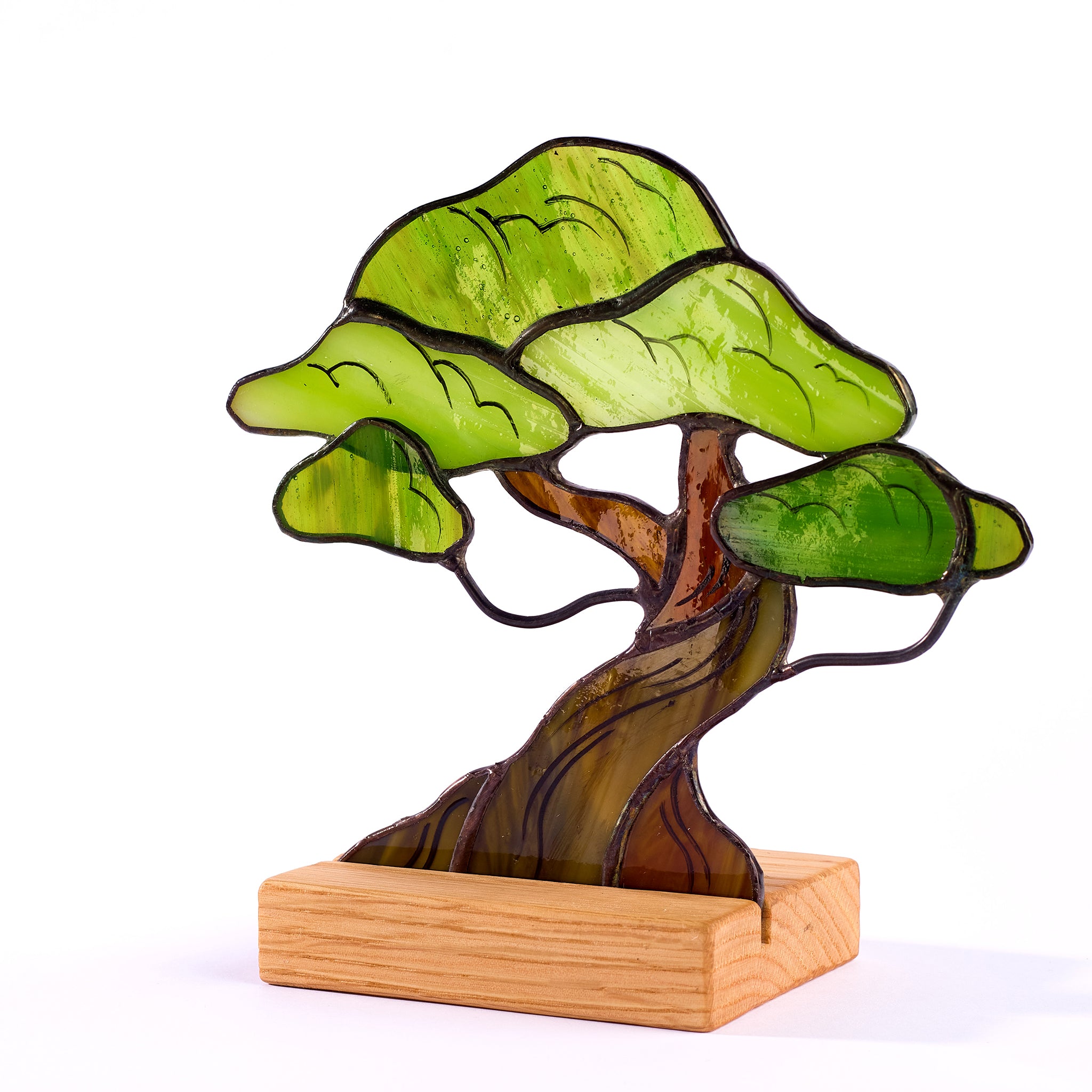 blown glass bonsai tree Bonsai Tree Stained Glass Tabletop