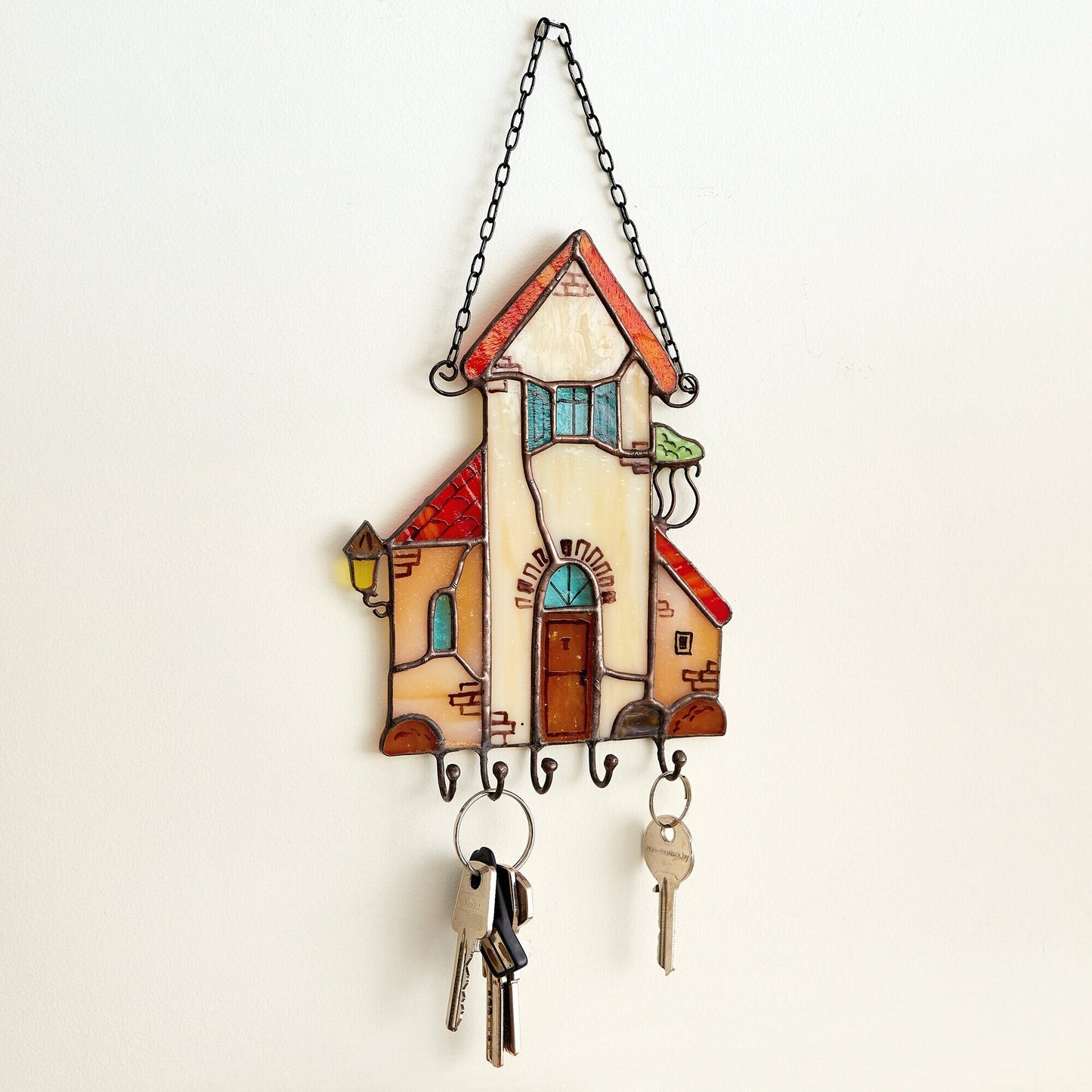 Wall Stained Glass Key Holder