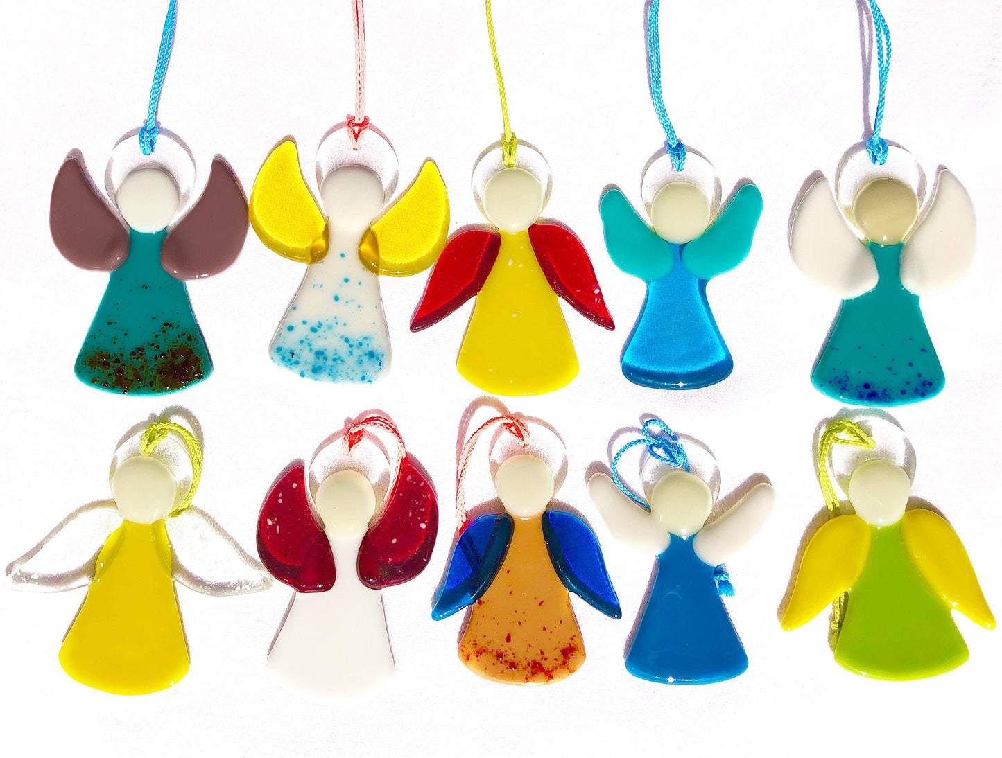 Set of 3/10/20 Fused Glass Angels