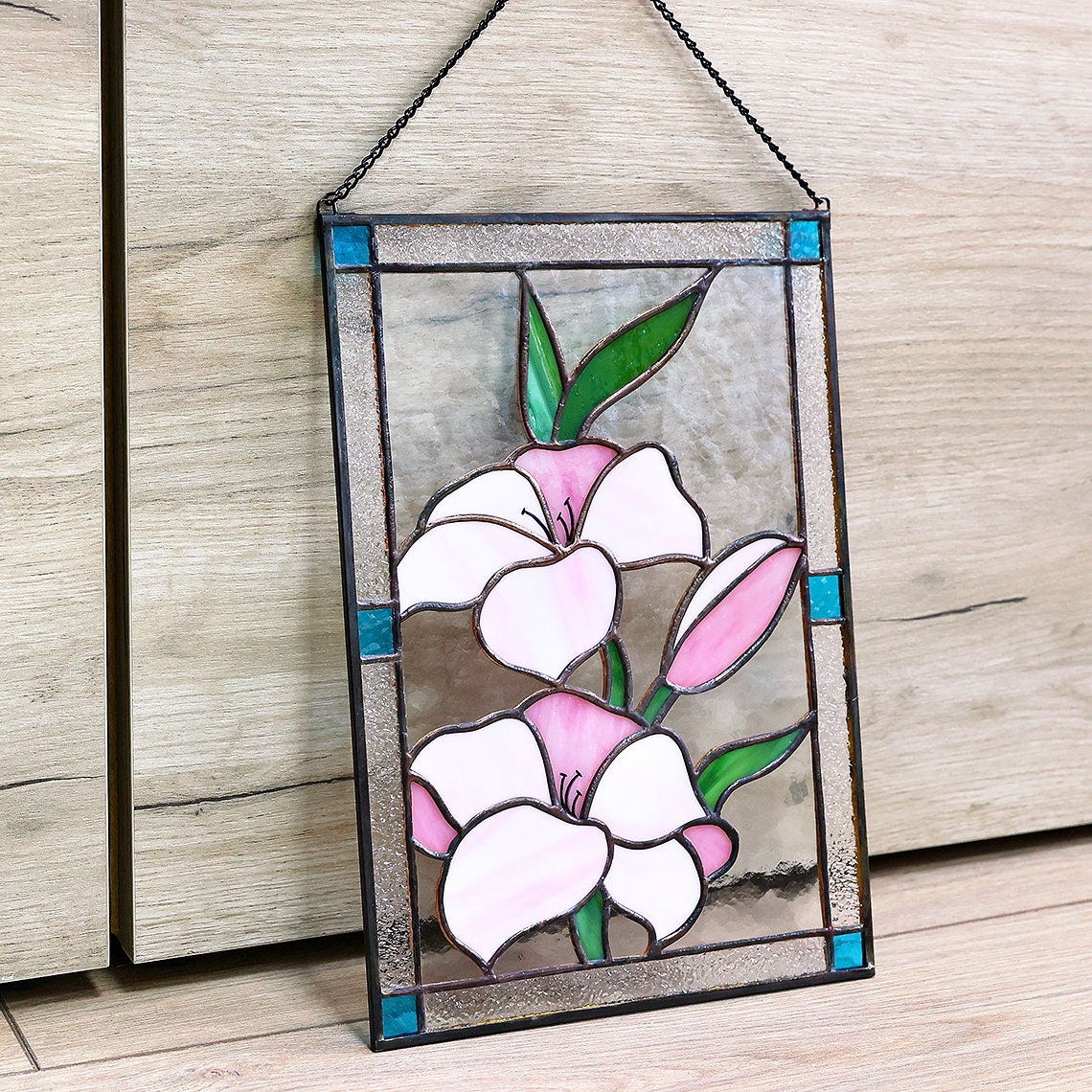 Lily Stained Glass Panel Flower