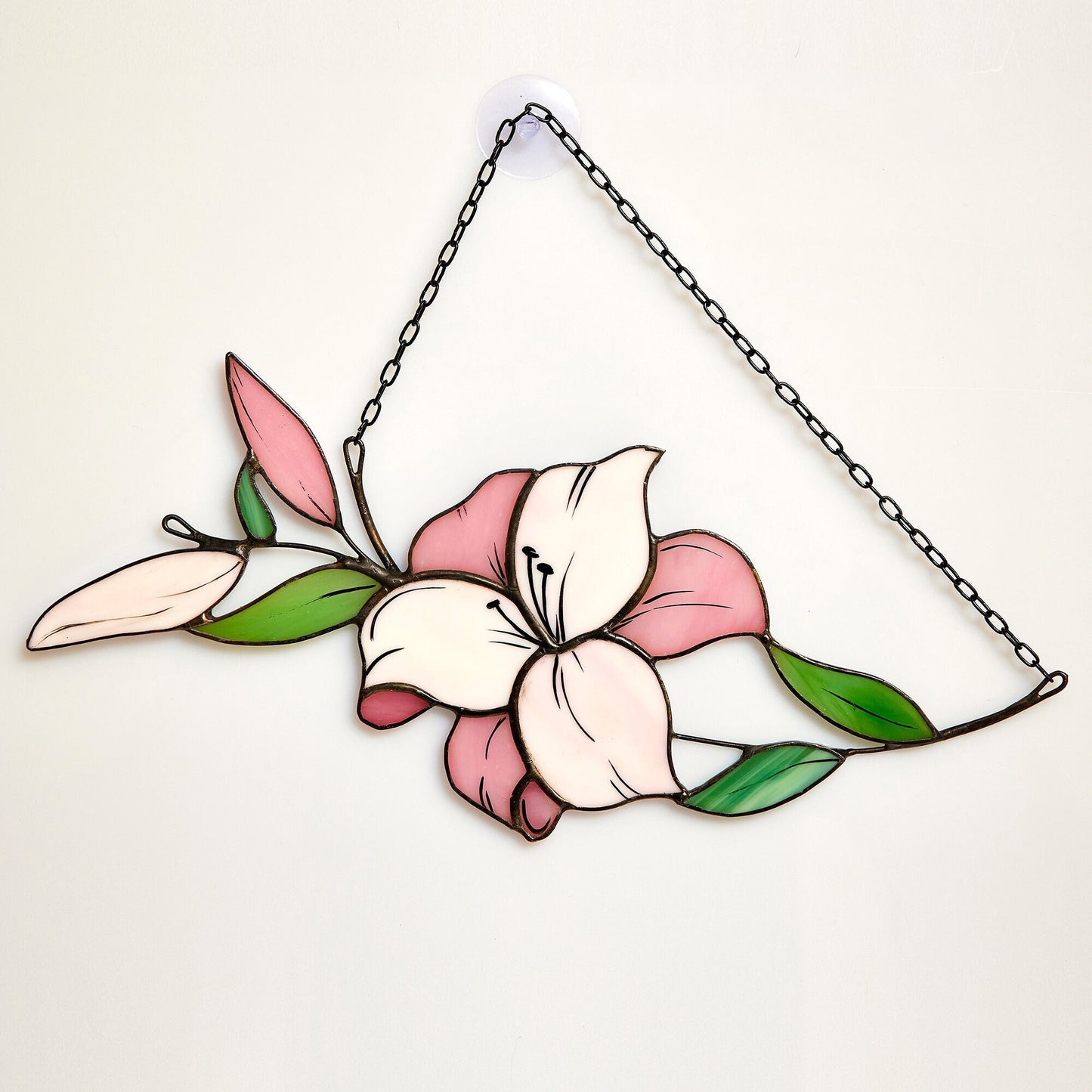 Lily Flower Stained Glass Suncatcher