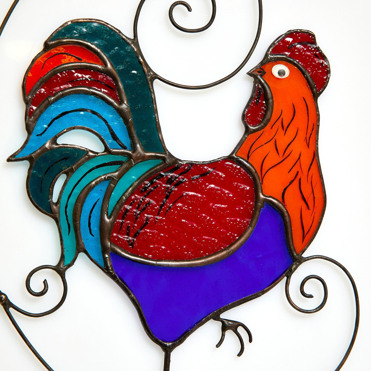 Rooster Stained Glass Suncatcher