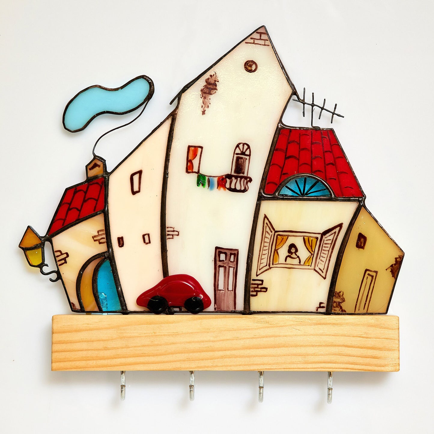 Stained Glass Wall Key Holder