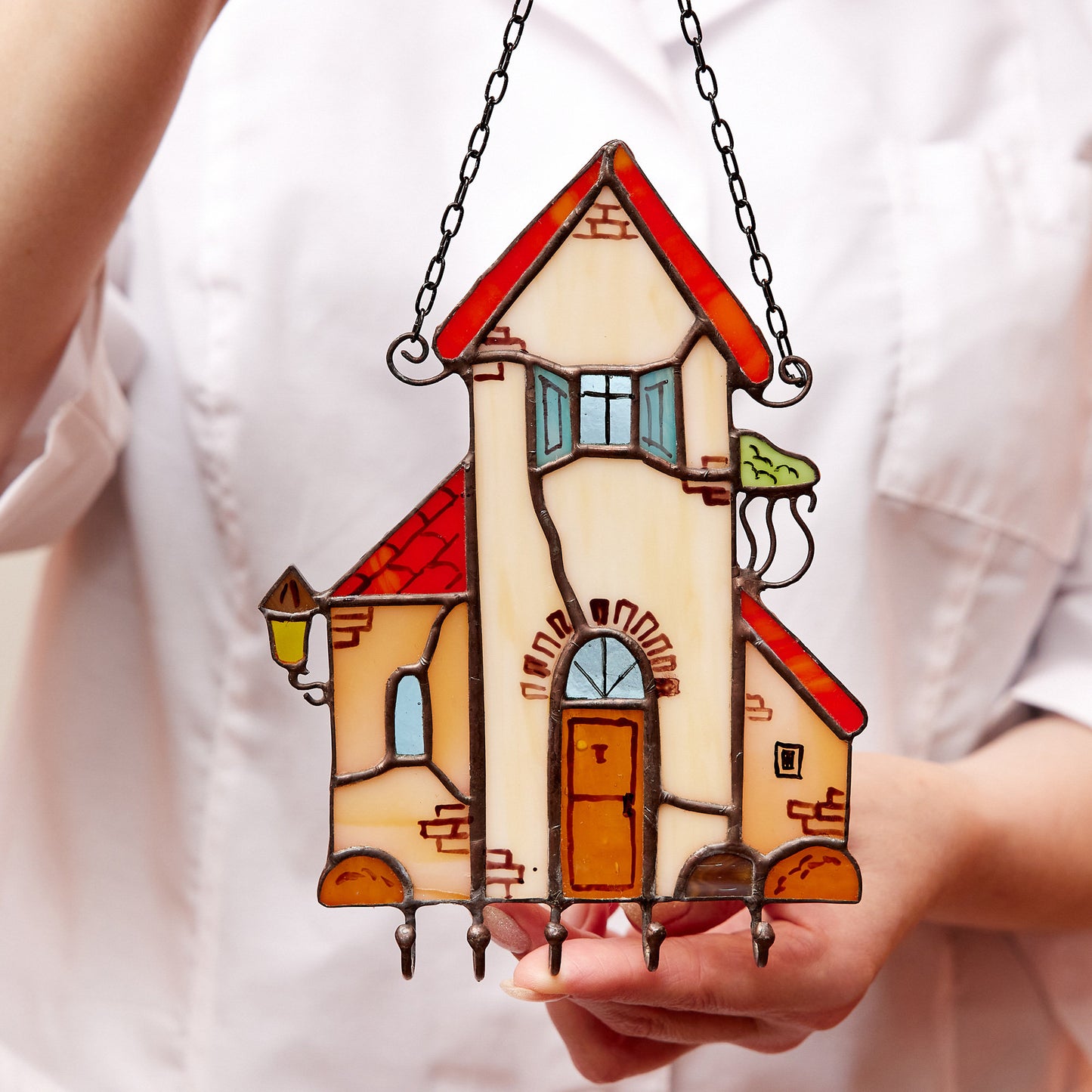 Wall Stained Glass Key Holder