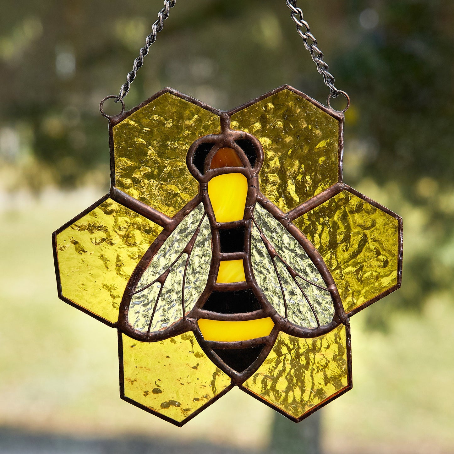Honey Bee Stained Glass Suncatcher