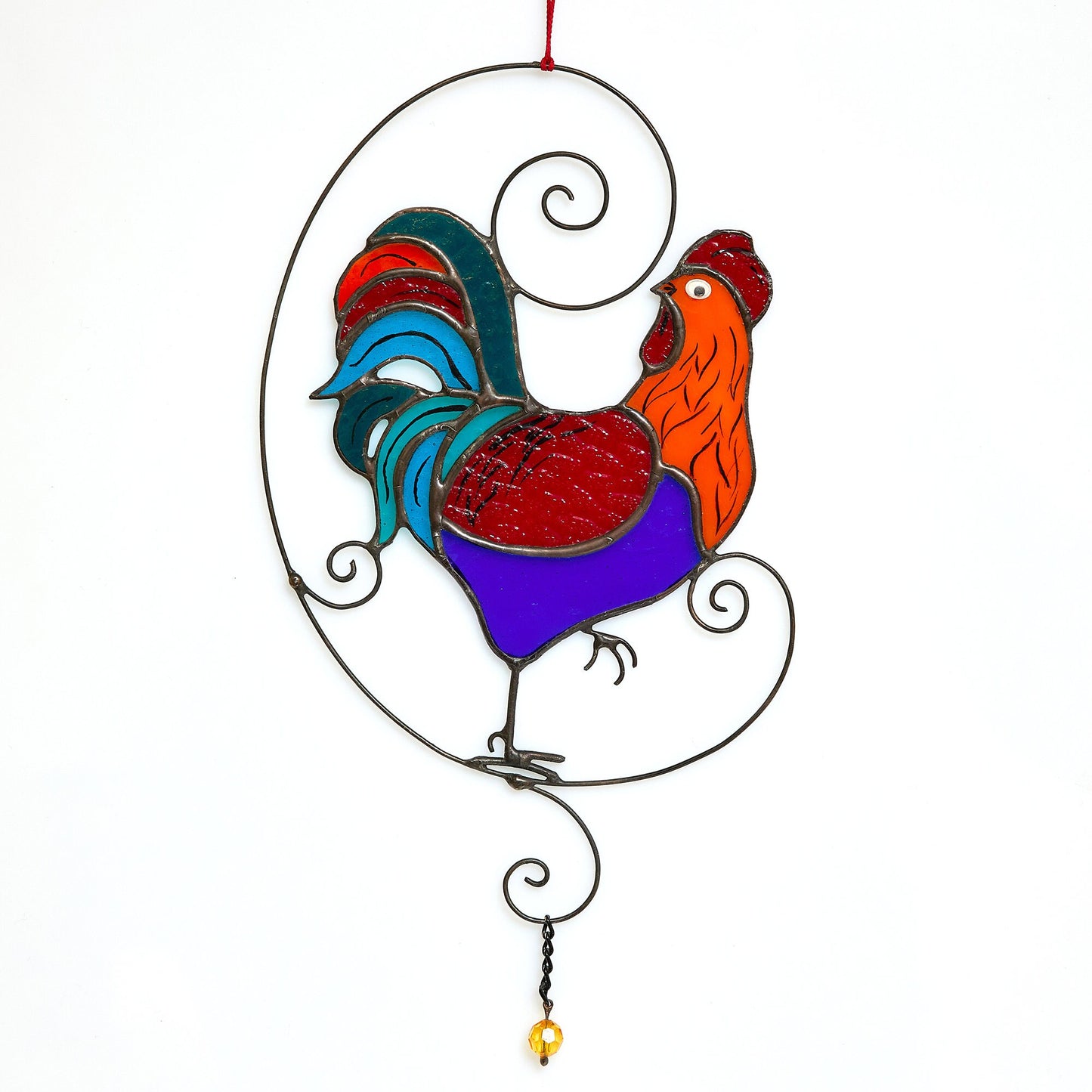 Rooster Stained Glass Suncatcher