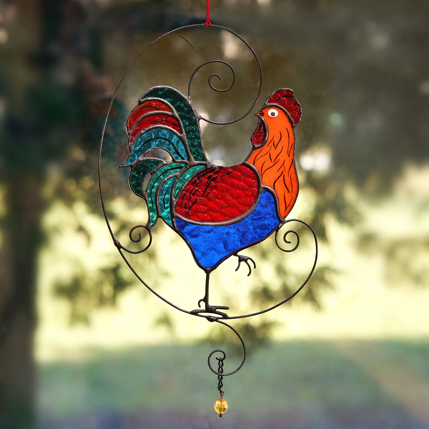 Rooster Stained Glass Suncatcher