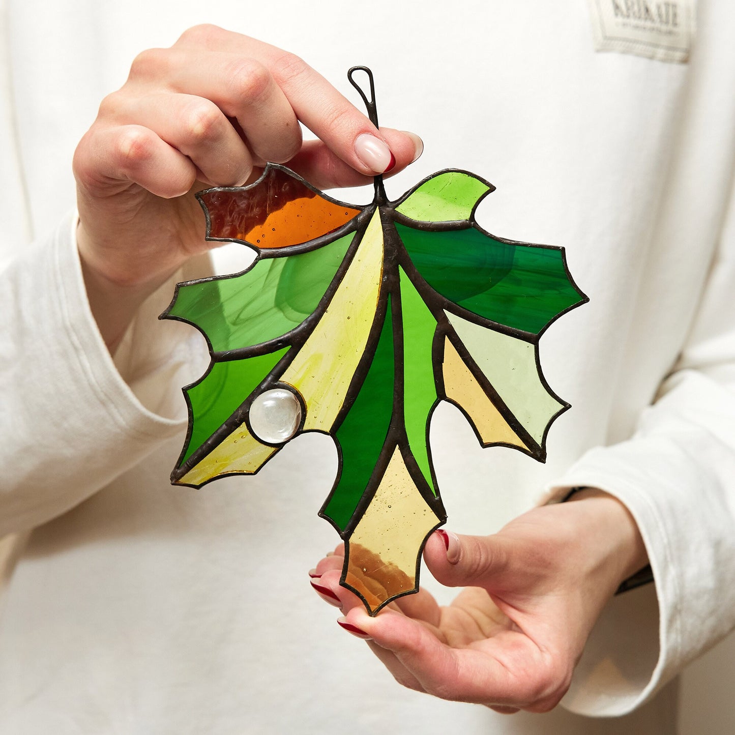 Maple Leaf Stained Glass Suncatcher