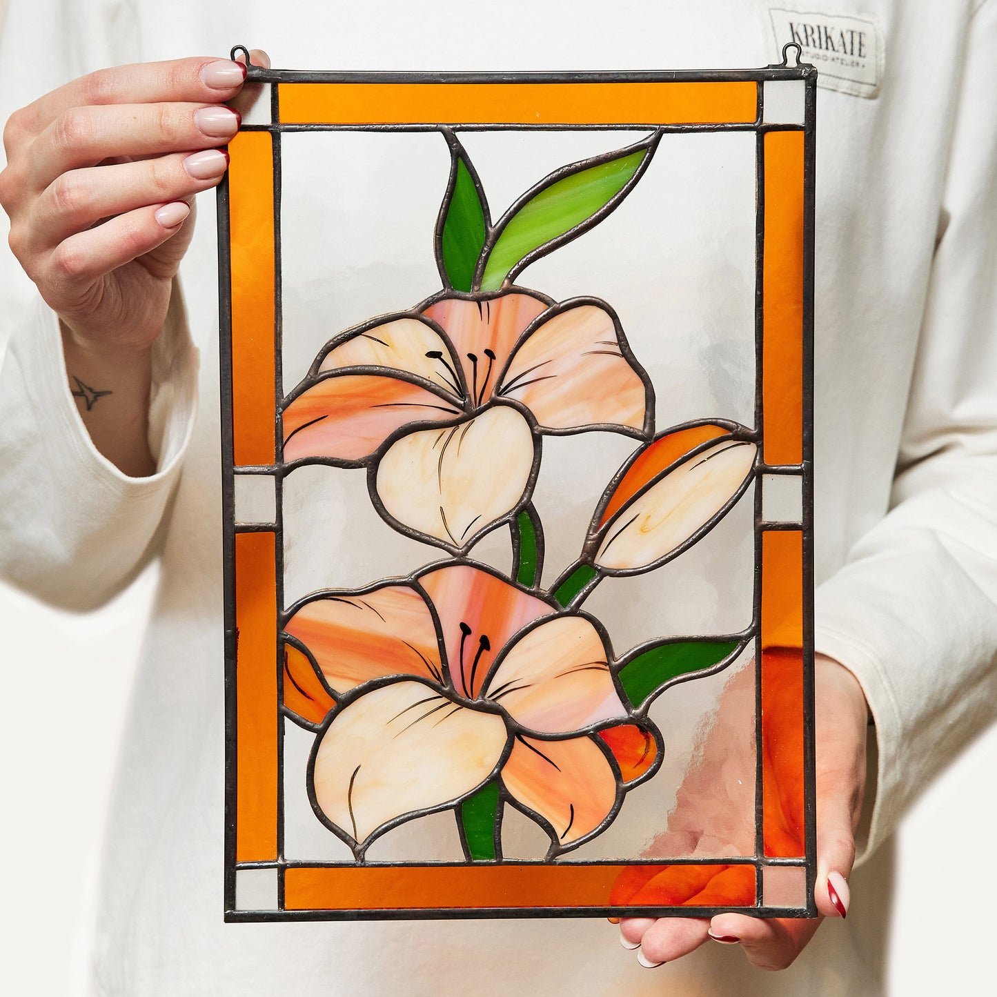 Stained Glass Panel Lily Flower