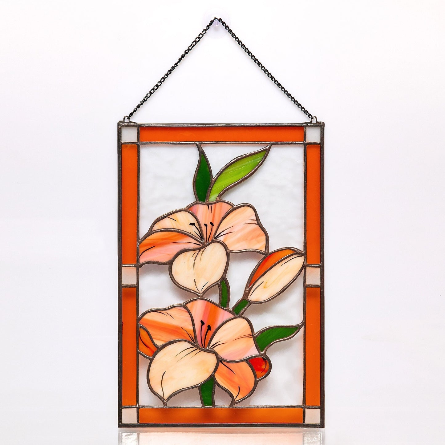 Stained Glass Panel Lily Flower