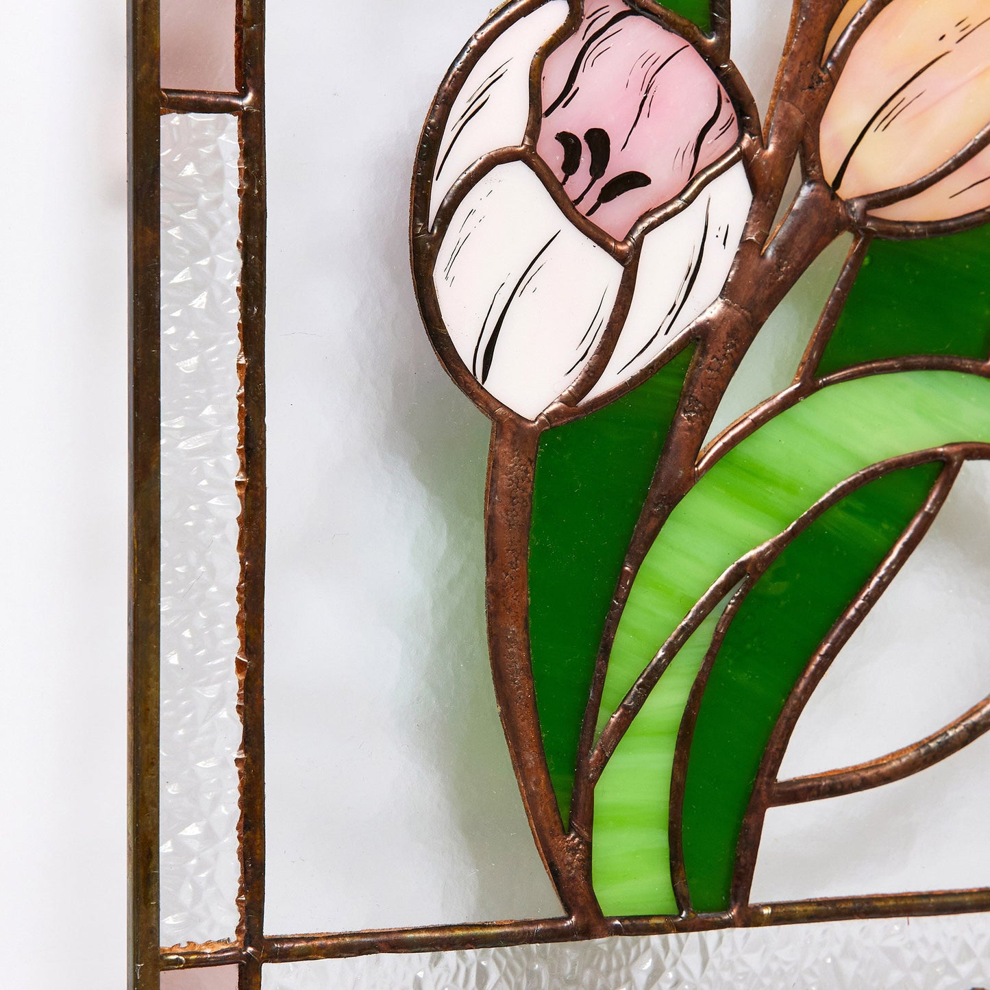 Tulip Flower Stained Glass Panel
