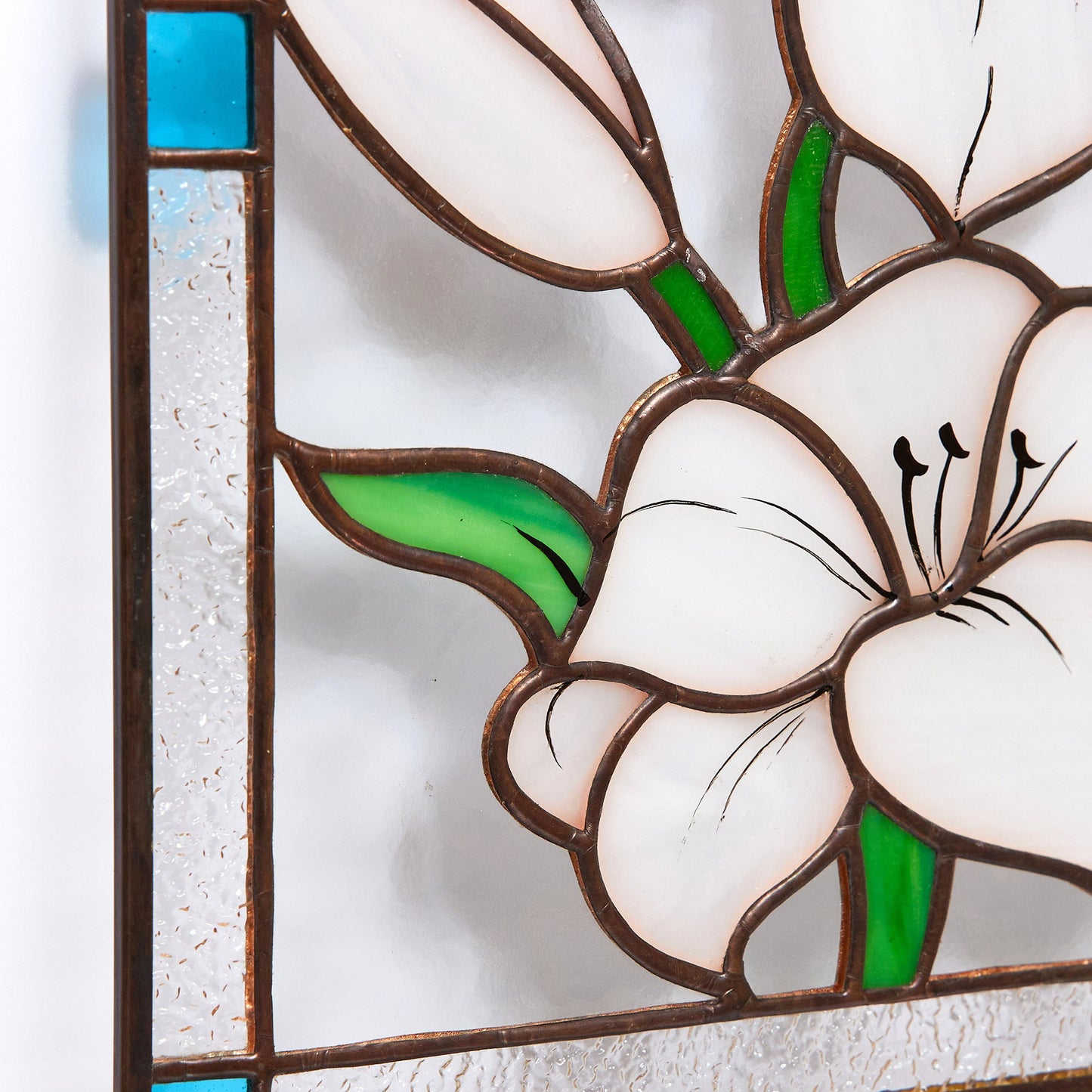 Lily Flower Stained Glass Hanging Panel