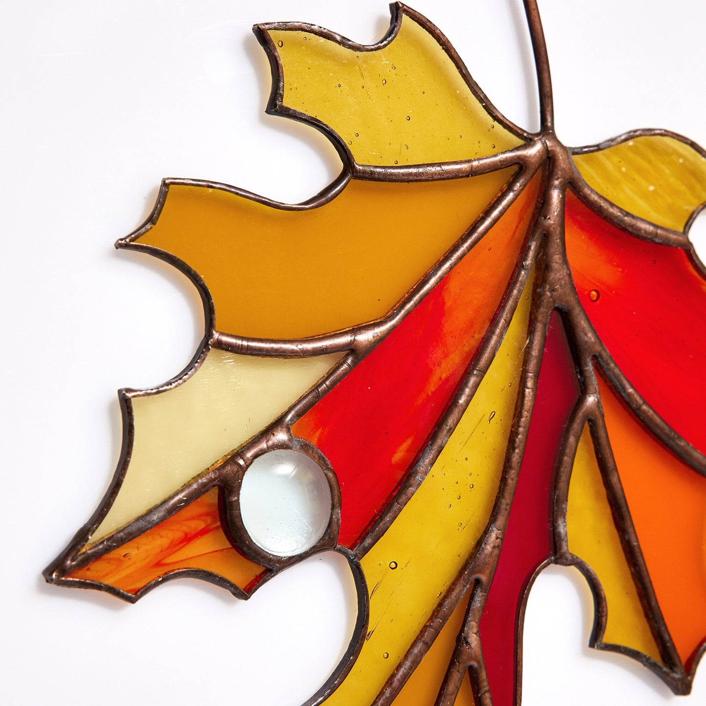 Maple Leaf Stained Glass Suncatcher