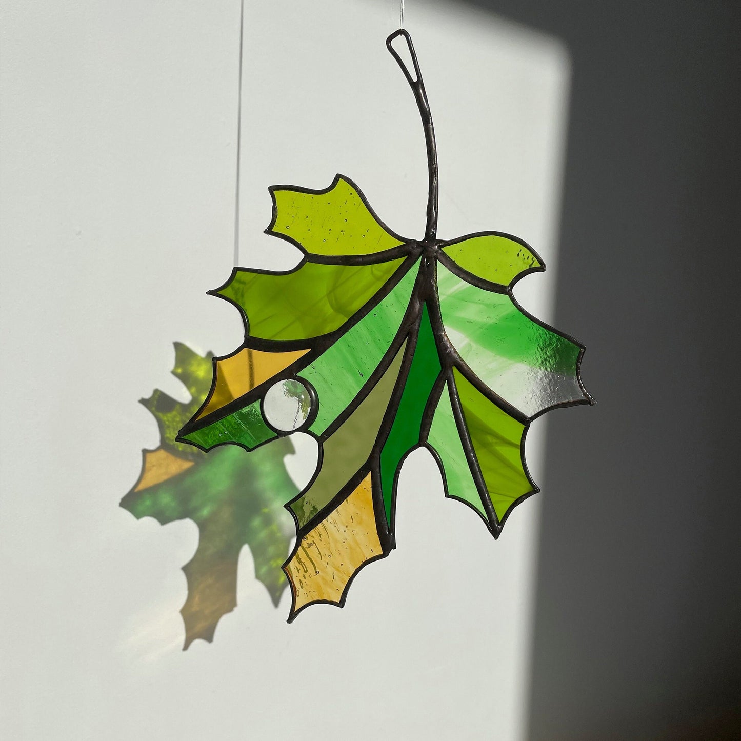 Maple Leaf Stained Glass Suncatcher