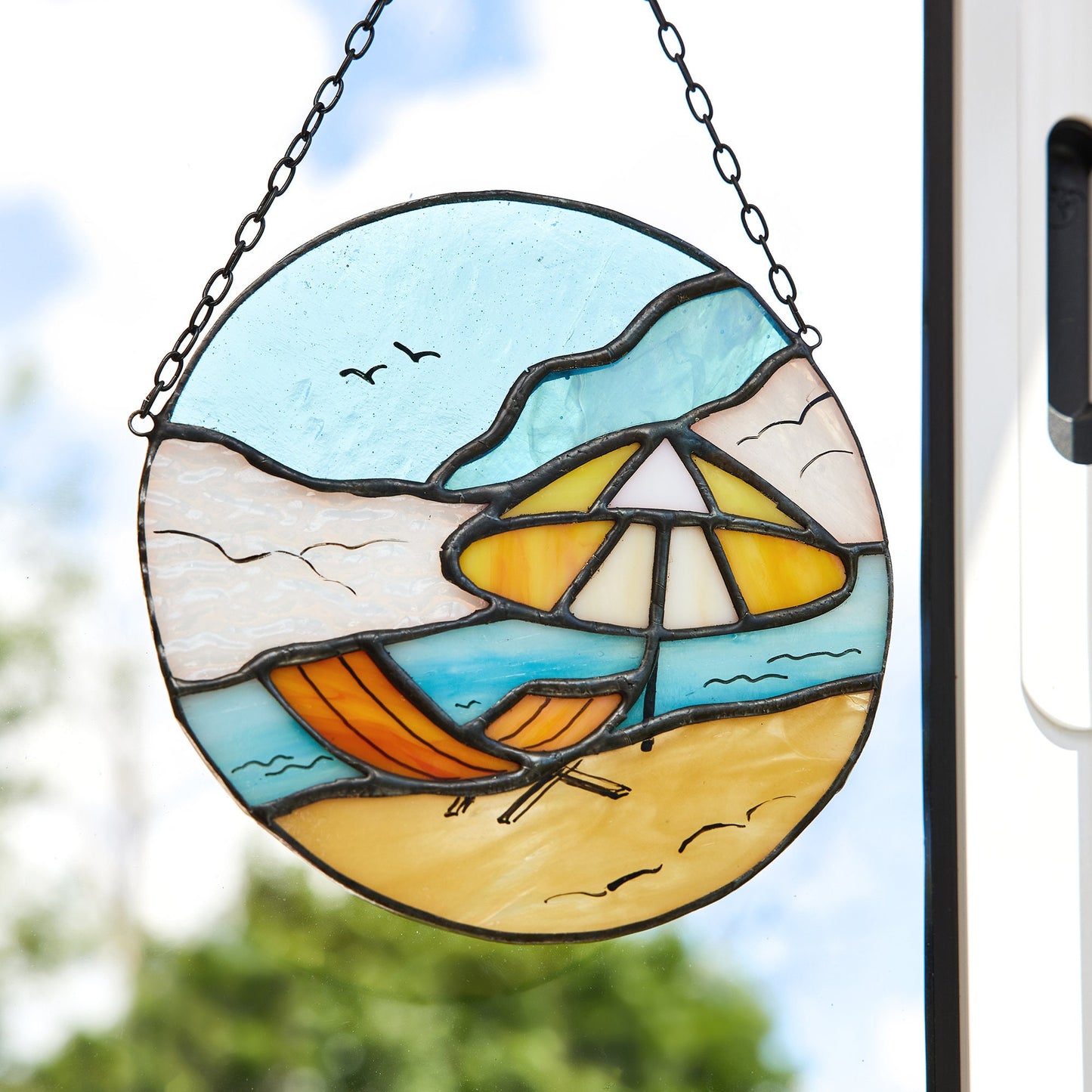 Sea Beach Landscape Stained Slass Suncatcher