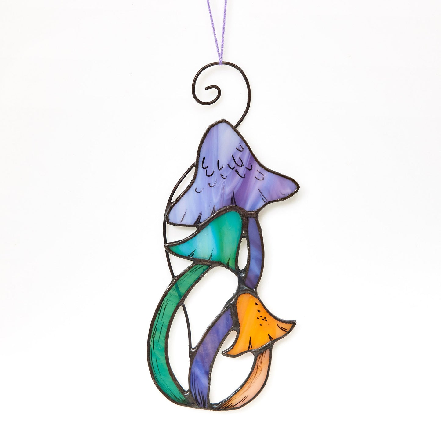 Mushrooms Stained Glass Suncatcher