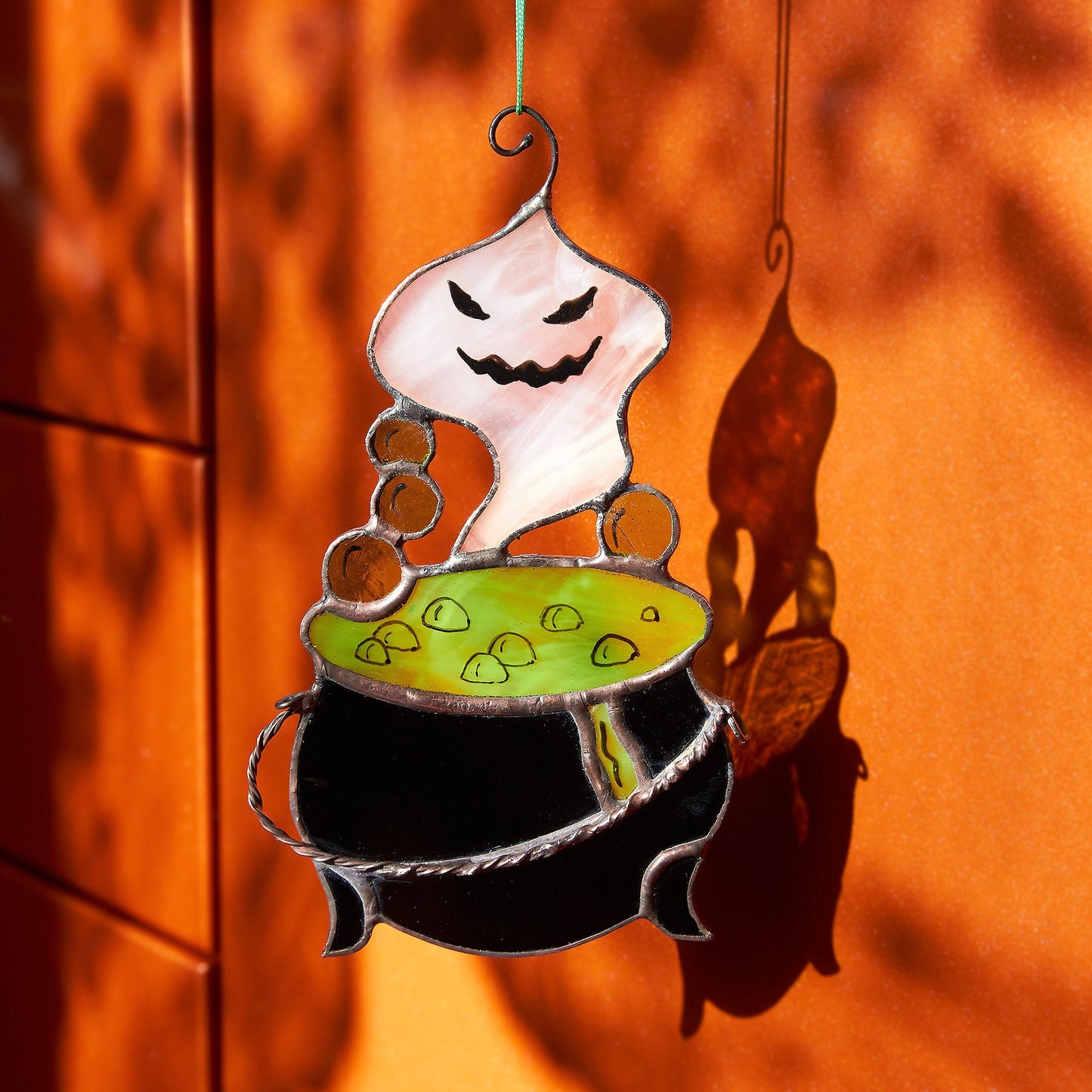Poison Pot Stained Glass Halloween Decoration