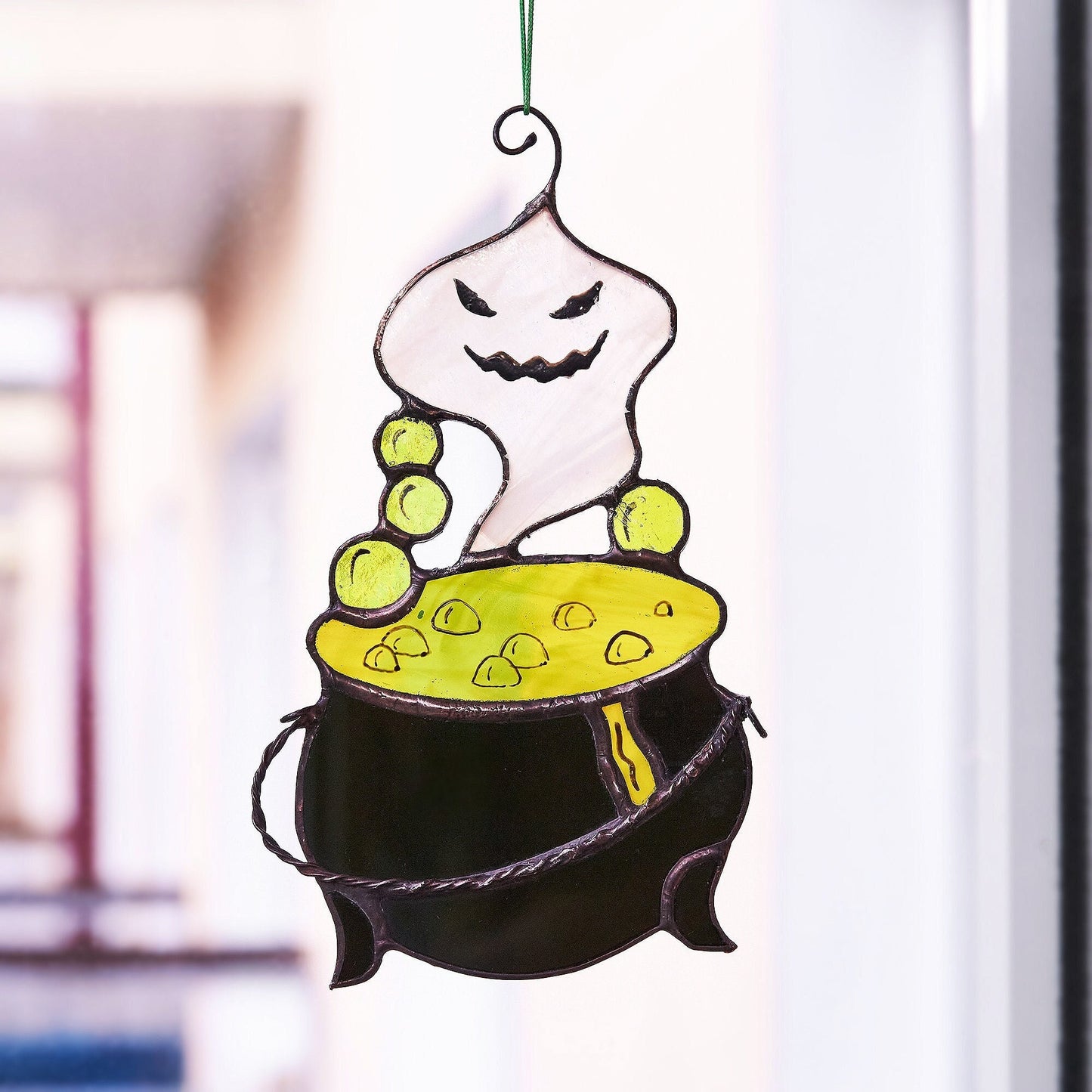 Poison Pot Stained Glass Halloween Decoration