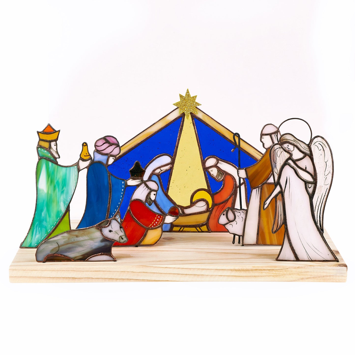 Stained Glass Nativity Set