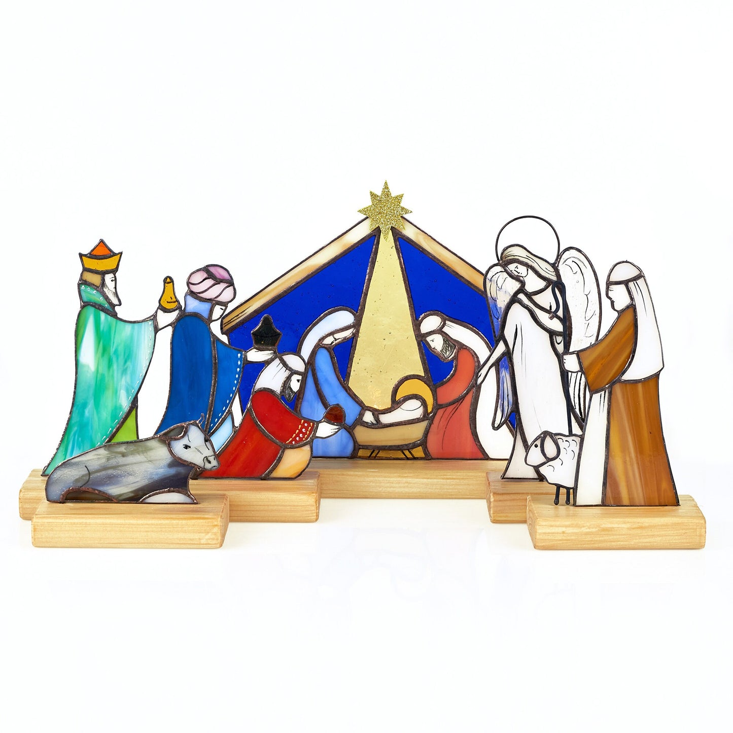 Stained Glass Nativity set