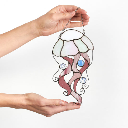 Stained glass Jellyfish suncatcher