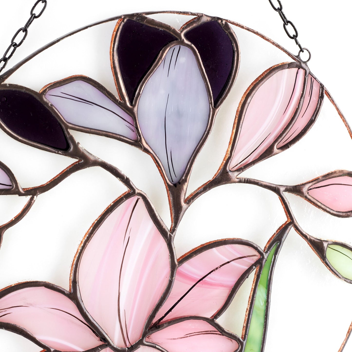 Freesia Flower Stained Glass Hanging Panel