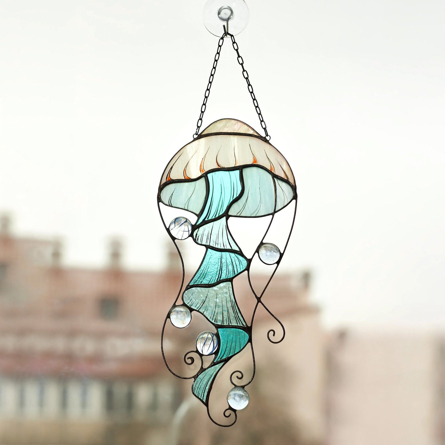 Jellyfish Stained glass suncatcher