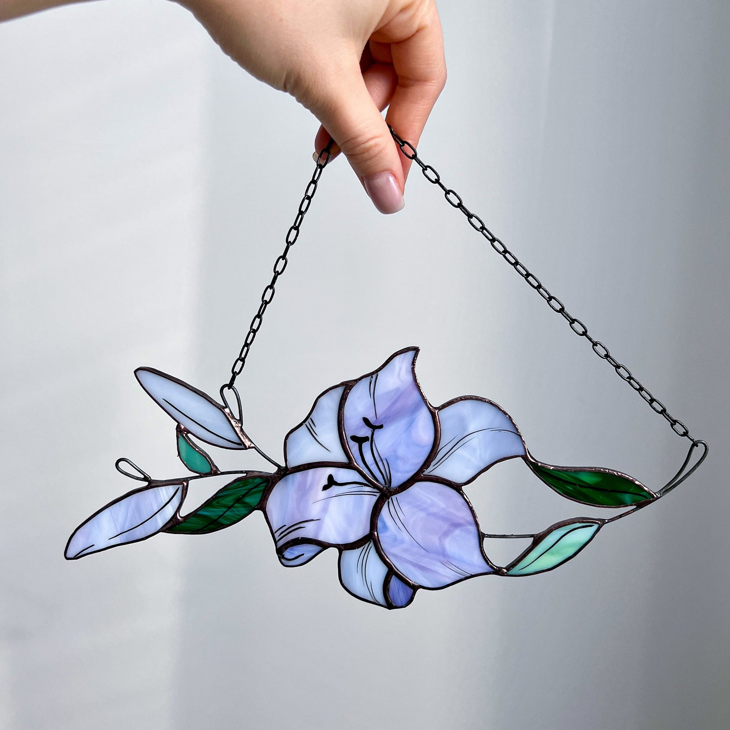 Lily Flower Stained Glass Suncatcher
