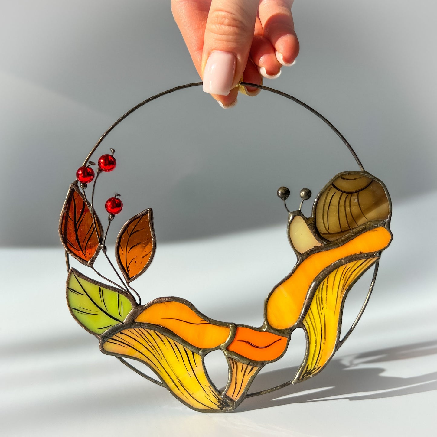 Chanterelles Mushrooms Window Hanging