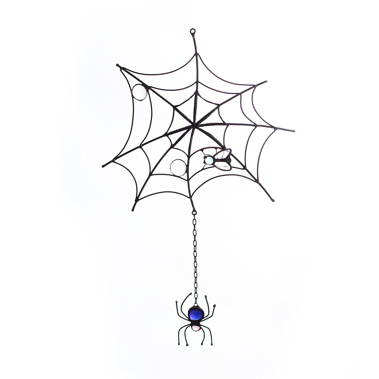 Spider Net Stained Glass Halloween Decoration