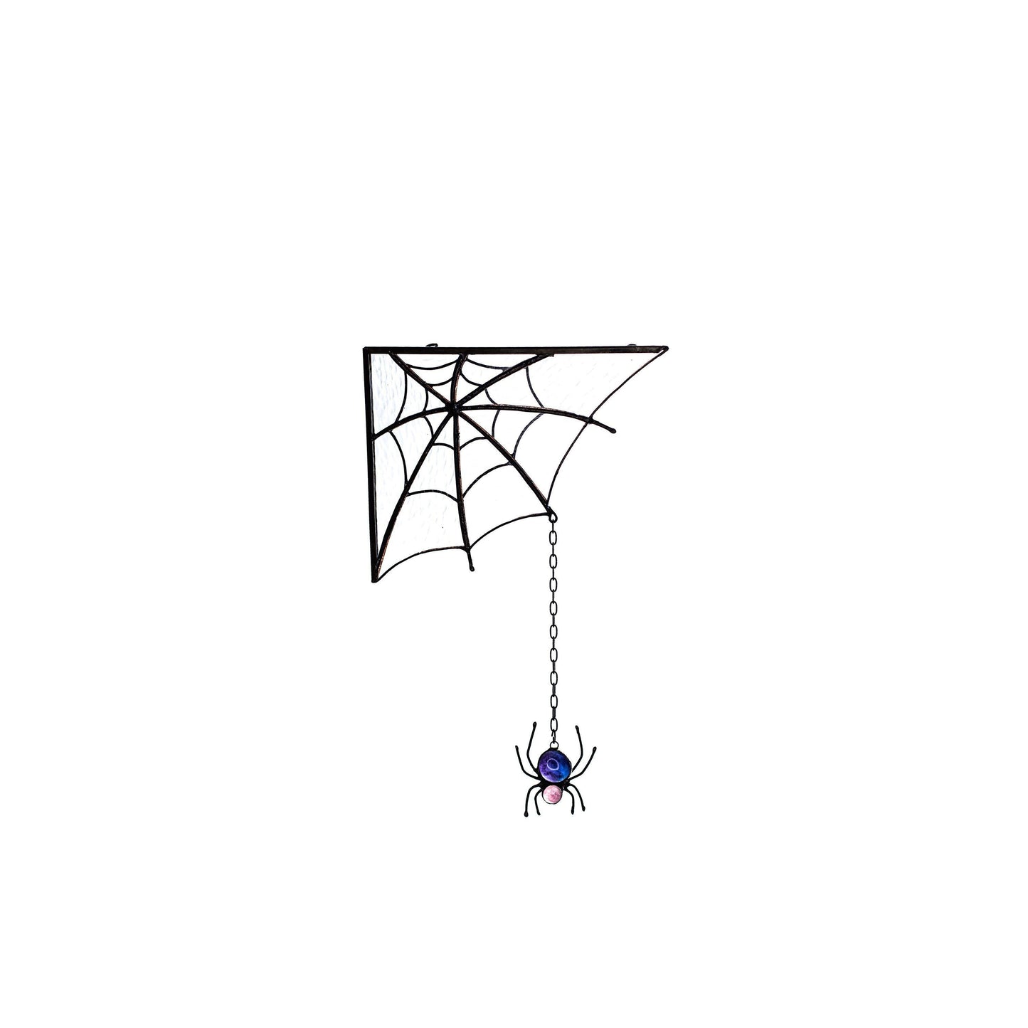 Spider Web Stained Glass Halloween Decoration