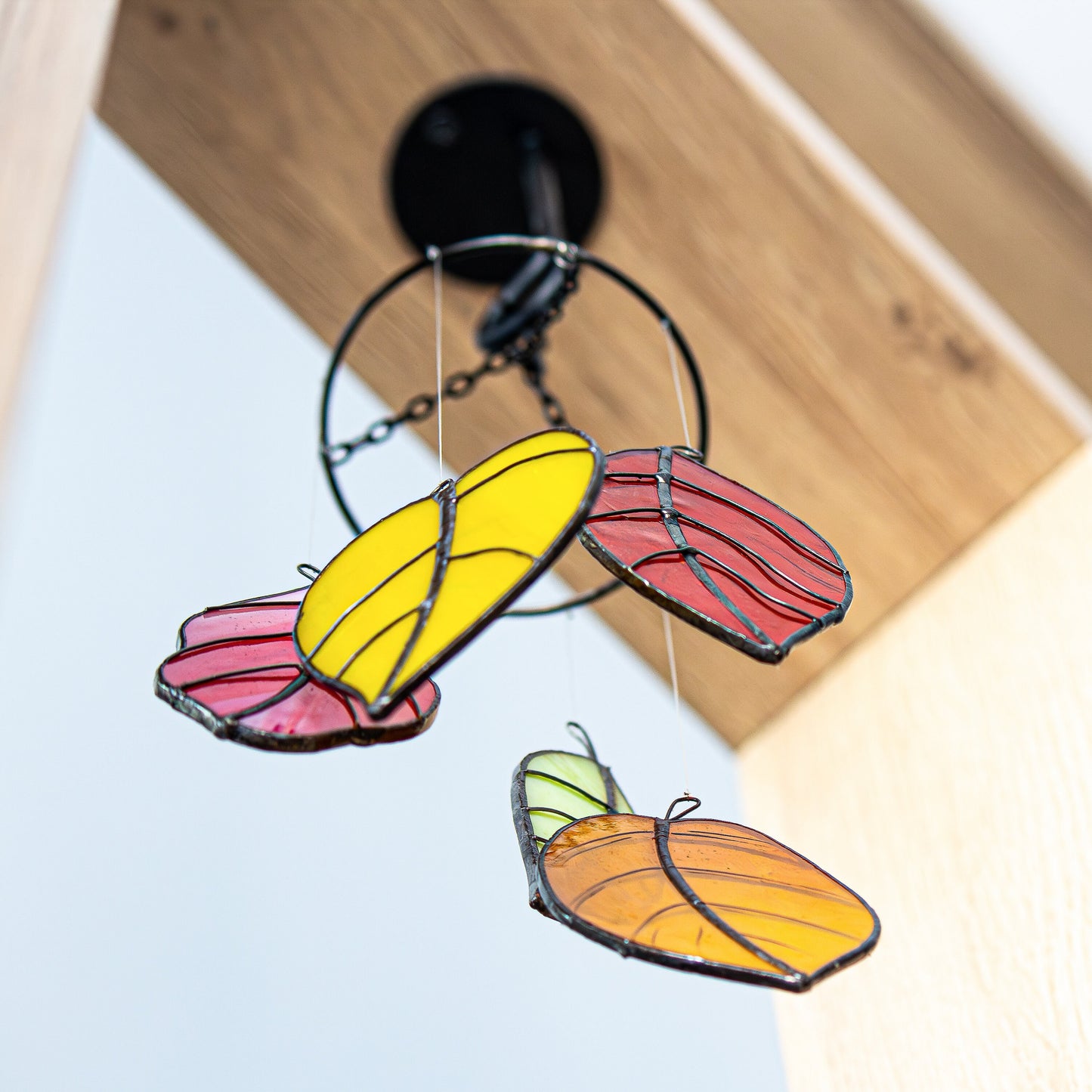 Fall Leaves Stained Glass Suncatcher