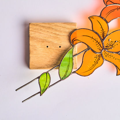Lily Flower Stained Glass Tabletop