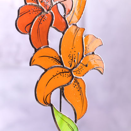 Lily Flower Stained Glass Tabletop