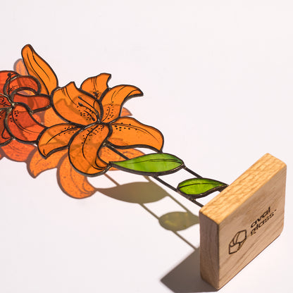 Lily Flower Stained Glass Tabletop