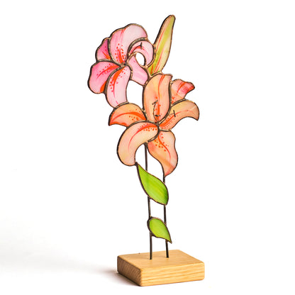 Lily Flower Stained Glass Tabletop