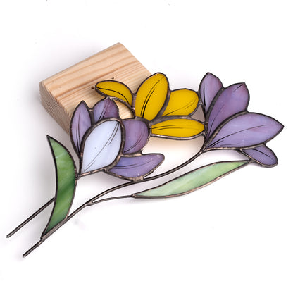 Crocus Flower Stained Glass Tabletop
