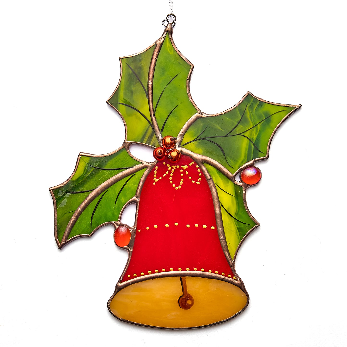 Christmas Bell Stained Glass Holiday Decoration