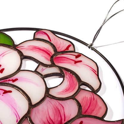 Lily Flower Stained Glass Suncatcher
