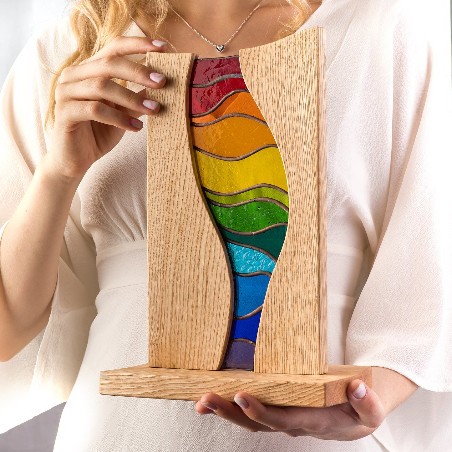 Rainbow Flow Stained Glass Stand