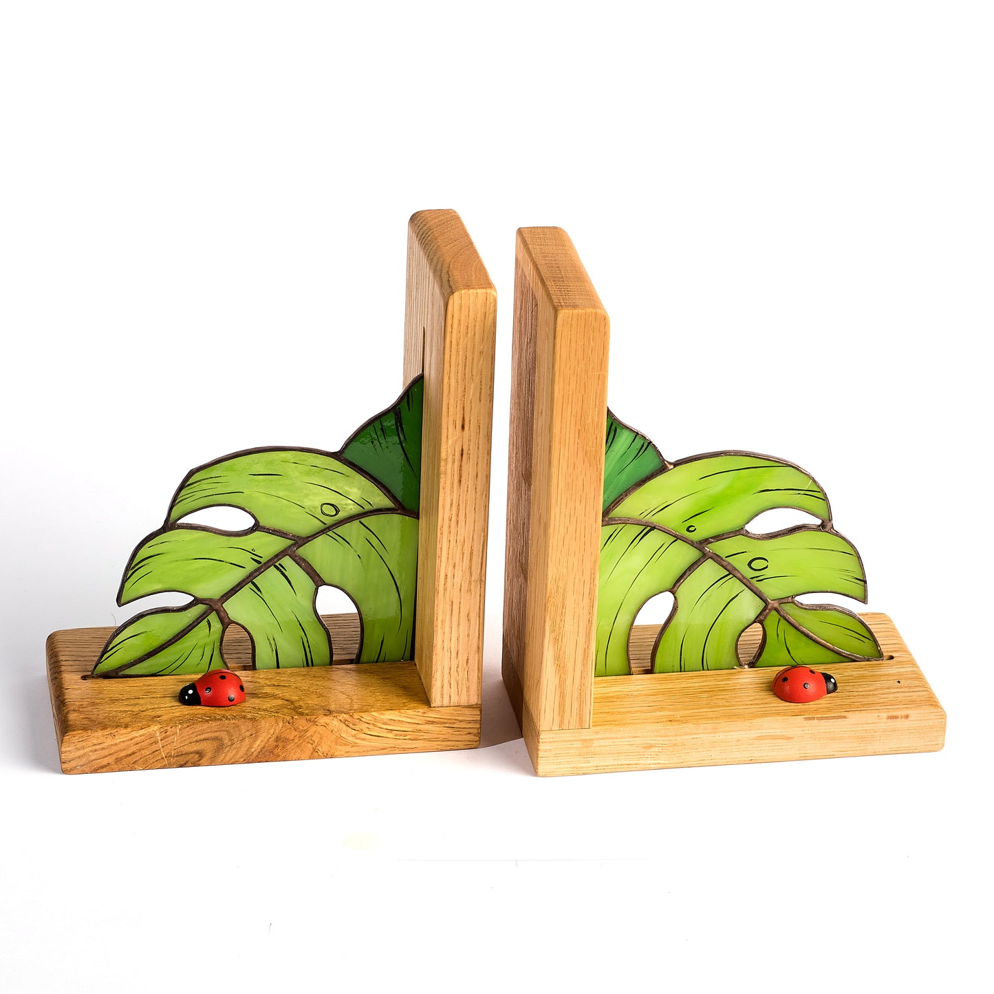 Monstera Plant Stained Glass Bookend