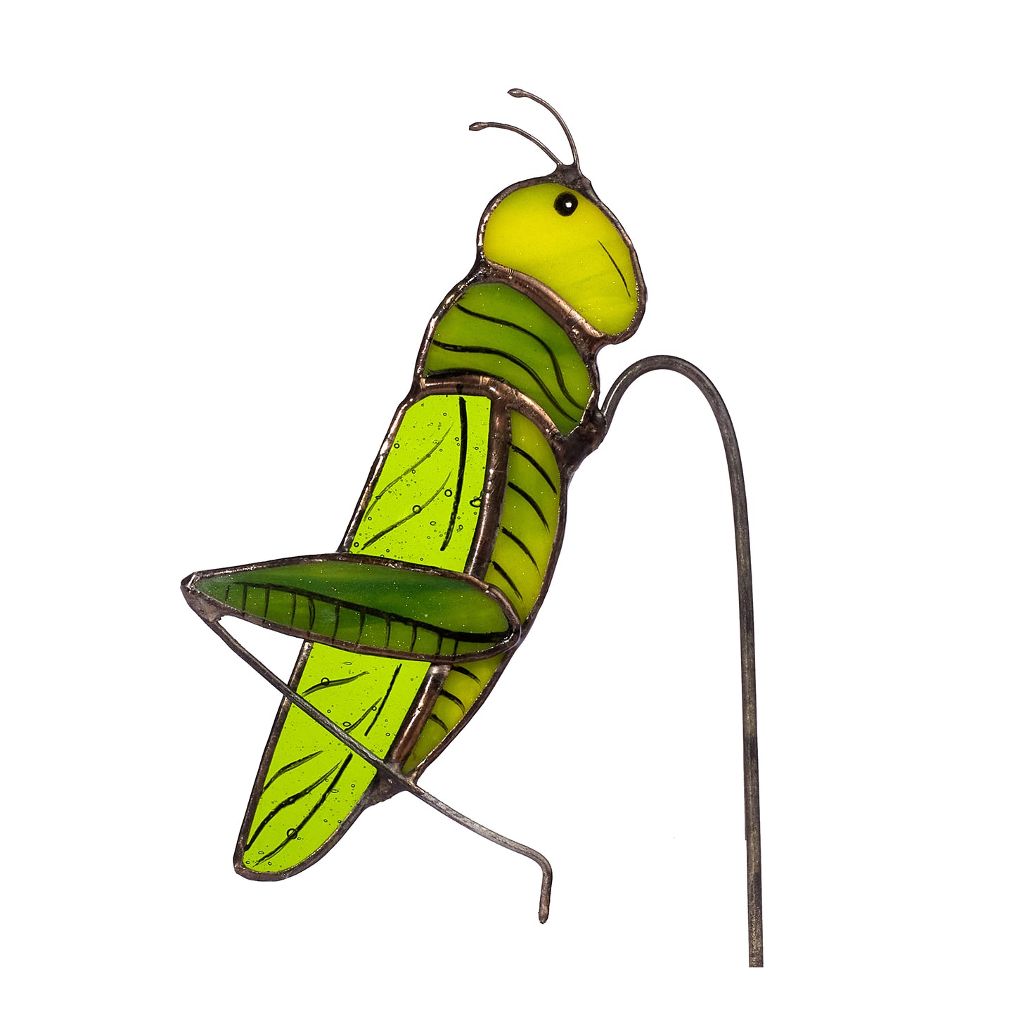 Grasshopper Stained Glass Plant Pot Hugger