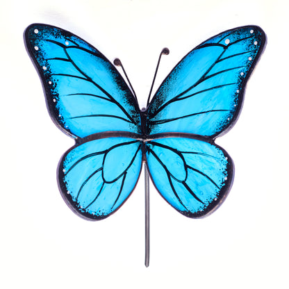 Blue Stained Glass Butterfly Pot Hanger