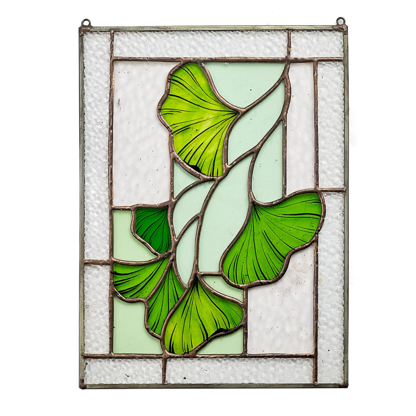 Ginkgo Leaf Stained Glass Panel