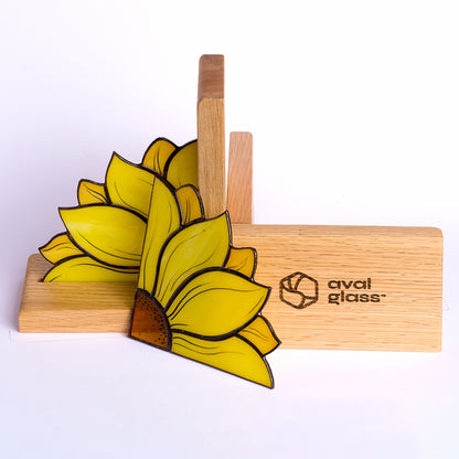 Sunflower Stained Glass Bookends